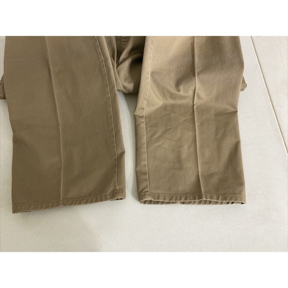 Vintage Duxbak Mens Pants Size 38x30 (36x29) Khaki Straight Pleated Pockets - Picture 10 of 13